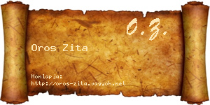Oros Zita névjegykártya